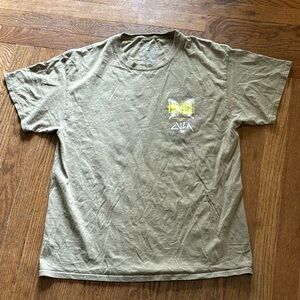 CVLA Graphic T-Shirt Desire Butterfly Print Olive Green Streetwear Size‎ L